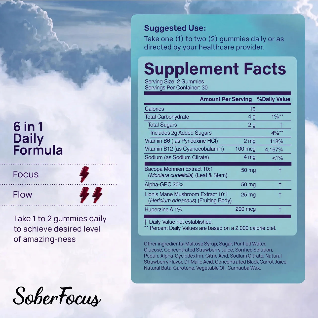 Soberfocus Non Caffeinated Gummies
